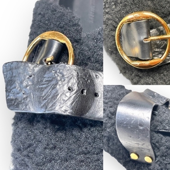 Isabel Marant Mirvin Backless Shearling Clogs Mules Black size EU38 US 8 - Picture 10 of 16